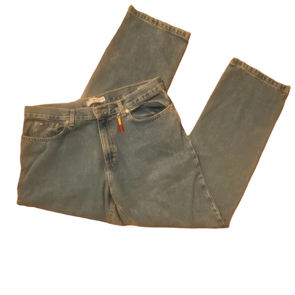 TOMMY HILFIGER vintage logo straight leg denim jeans size women’s 14 - Picture 5 of 8